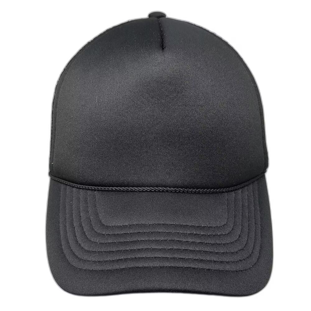 DALIX Trucker Hat Black One Size Foam Mesh Front Rope Adjustable Snapback Blank